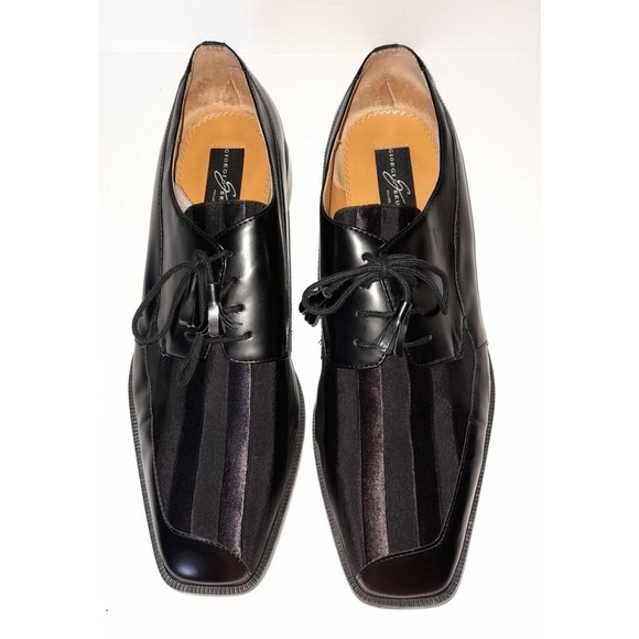 Giorgio Brutini Private Collection Black Leather And Fabric Dress Shoes Size 15M main image 4
